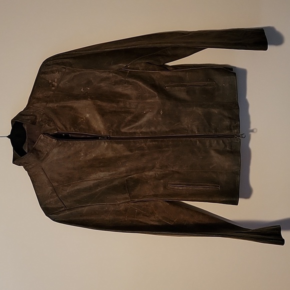 Mitici Anni women's leather jacket. Fitted distressed moto. Size Med. - Picture 1 of 6